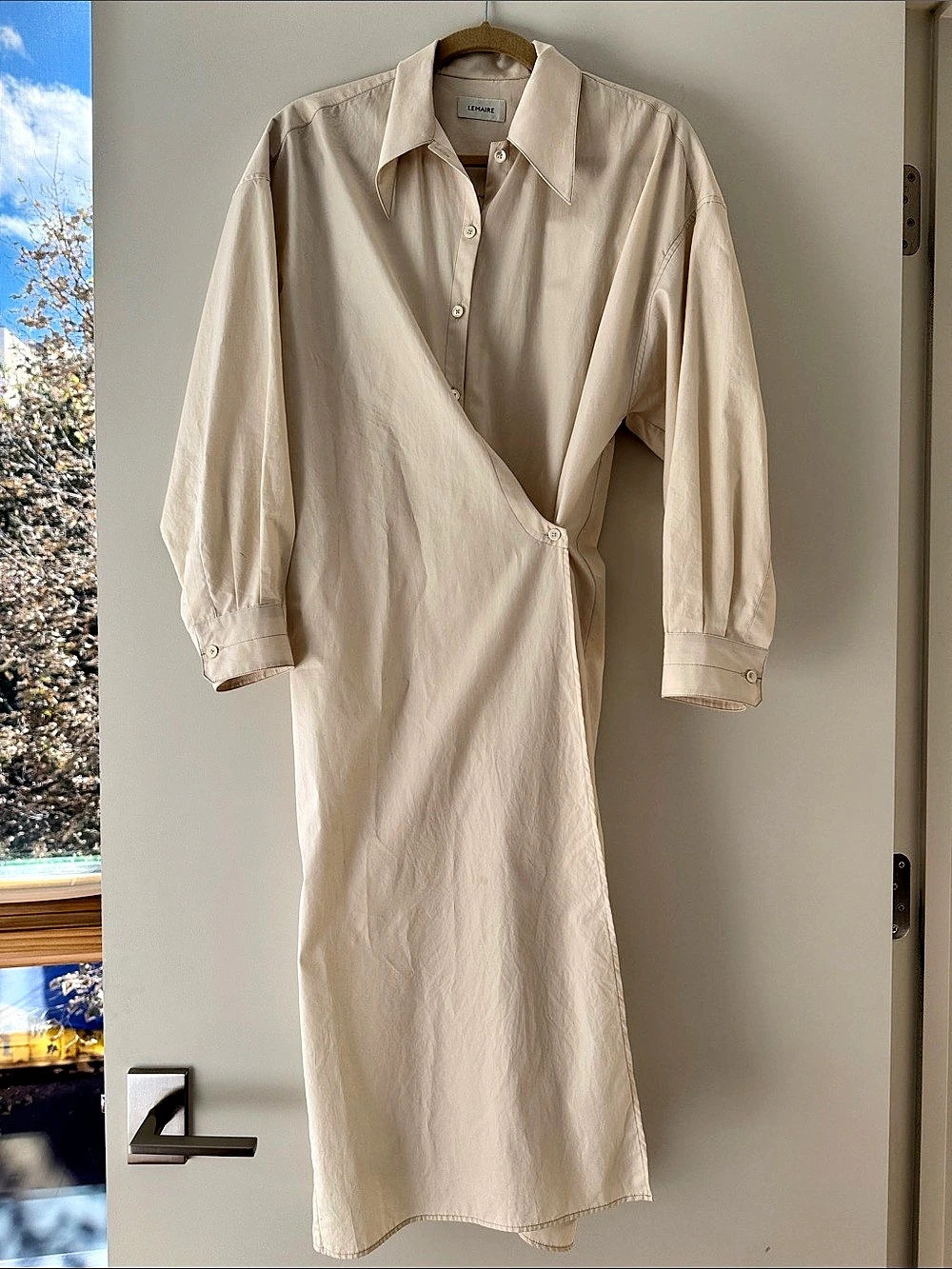 Lemaire Shirt Dress Maxi Dress in Cream